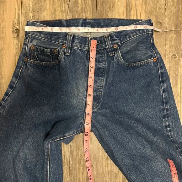 Vintage 80s Levi's Selvedge 501 Redline Red Tab Denim Jeans Size 28x33 - Picture 7 of 8